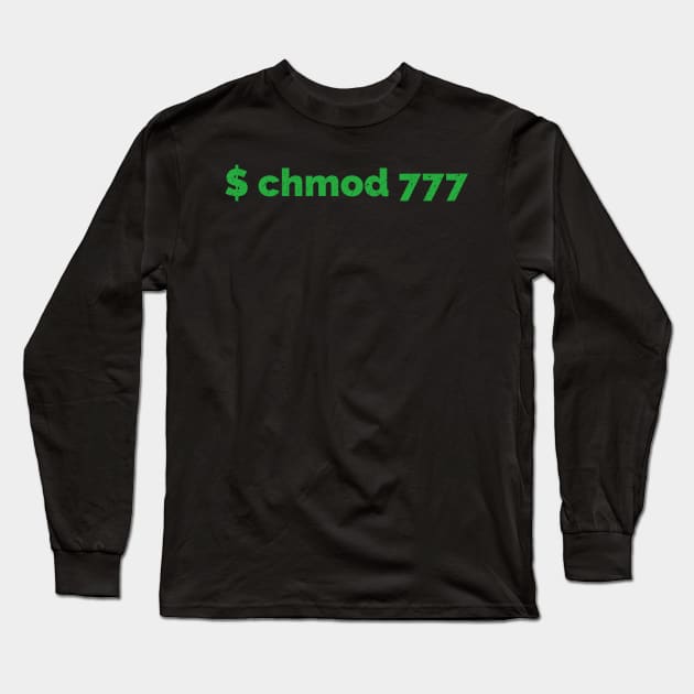 Linux Command chmod 777 Long Sleeve T-Shirt by Cyber Club Tees
